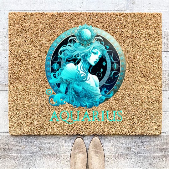 Embrace Your Aquarius Identity: Aquarius Pride Zod Coir Doormats