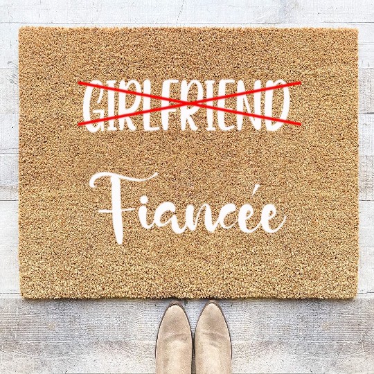 Girlfriend Fiancee Couple Engagement Engaged Coir Doormats