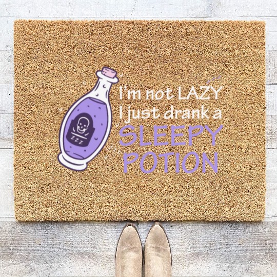 Funny Witch Procrastinating Sleep Potion Pagan Wit Coir Doormats