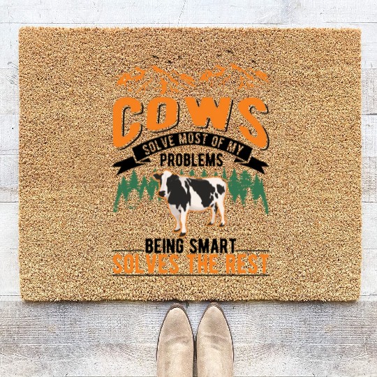 Cow Gift Farmer Cattle Breeder Cows Coir Doormats