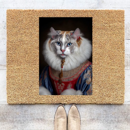 American Curl Prince Cat Breed Portrait Royal Rena Coir Doormats