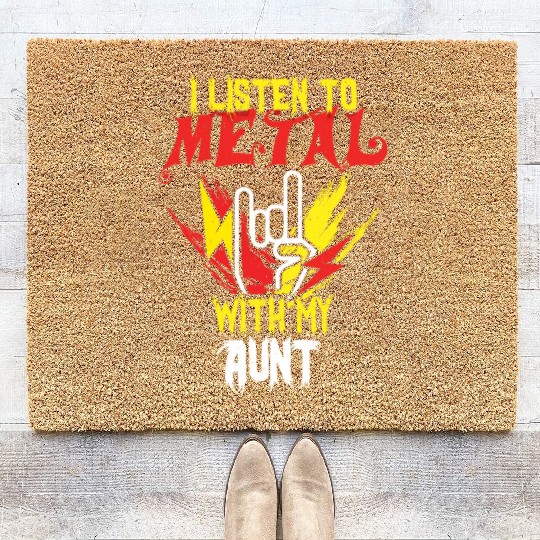 Metal With Aunt Metal Kid Music Lover Rocker Coir Doormats