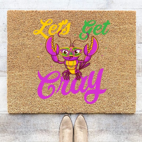 Let's Get Cray Mardi Gras Parade Coir Doormats
