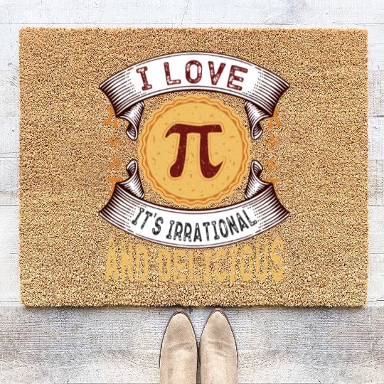 I love Pi, it's irrational and delicious, Math Pie Coir Doormats