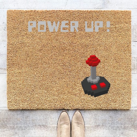 POWER UP! Unisex GYM and Gaming design Coir Doormats