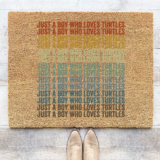 Just A Boy Who Loves Turtles Sea Turtle Lover Coir Doormats