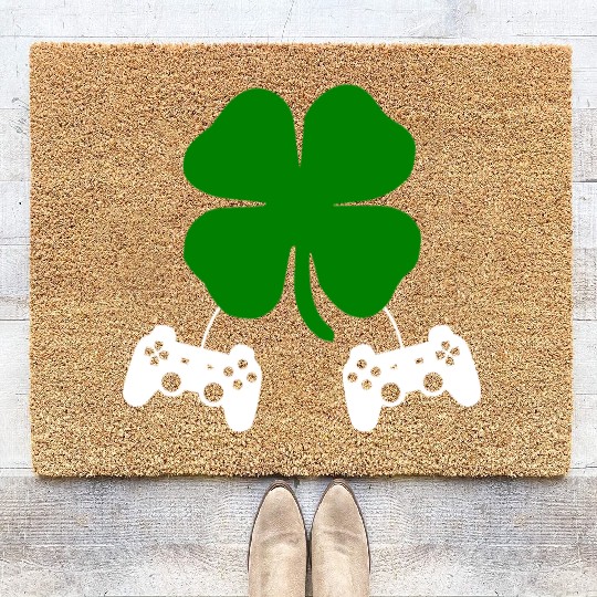 Irish Gamer St Patricks Day Gift Coir Doormats