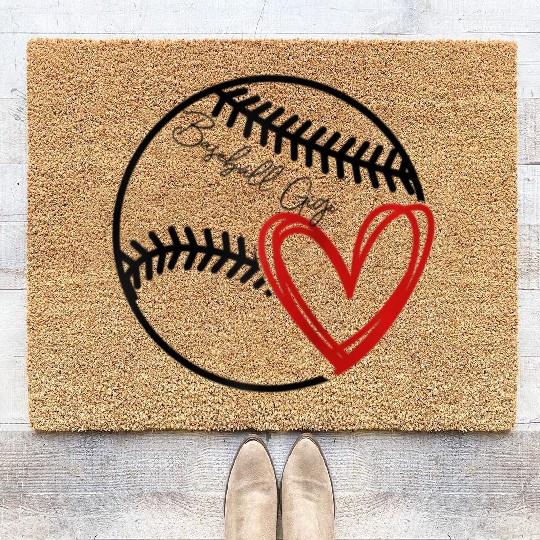 Baseball Gigi Heart Funny Baseball Lover Coir Doormats