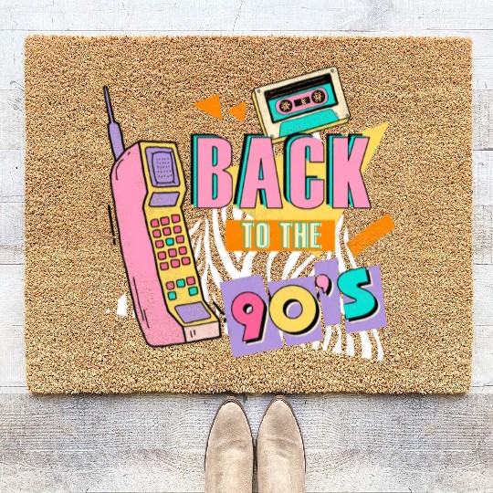 Back to the '90s Retro Phone and Cassette Coir Doormats