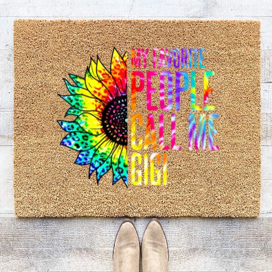 My Favorite People Call Me Gigi Sunflower Tie Dye Coir Doormats