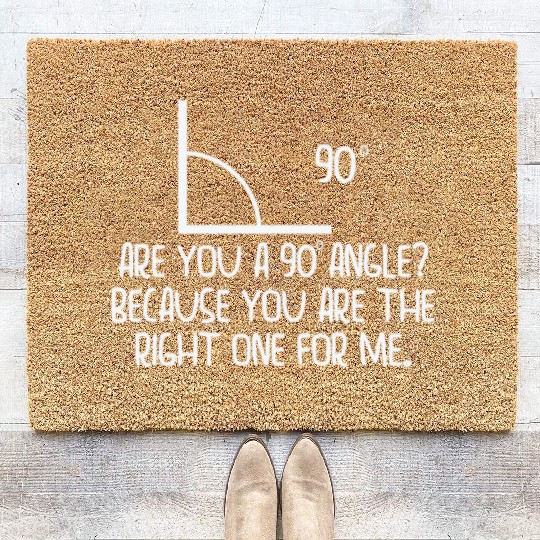 Mathematics Right Angle Cheesy Pun Math Geek Coir Doormats