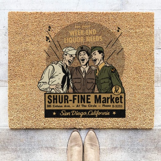 Vintage San Diego Liquor Store Coir Doormats
