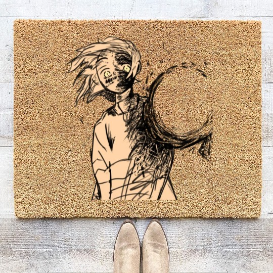 A surprised anime boy Coir Doormats