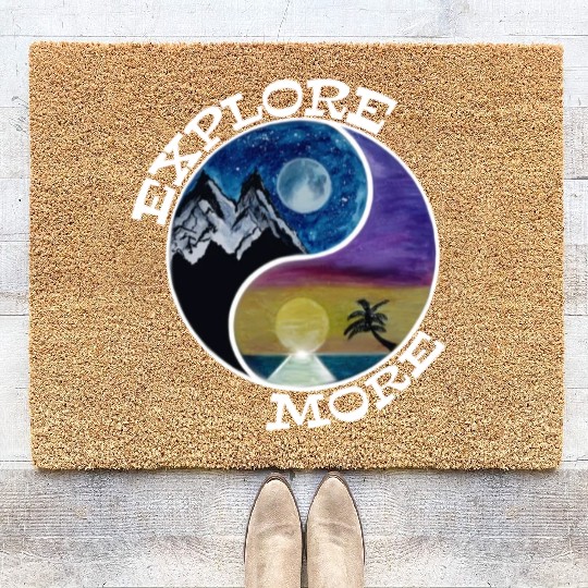 Explore more mountains & oceans wanderlust guided Coir Doormats