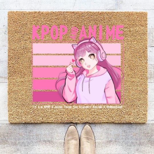 It's A Kpop And Anime Thing Cute Manga Girl Coir Doormats