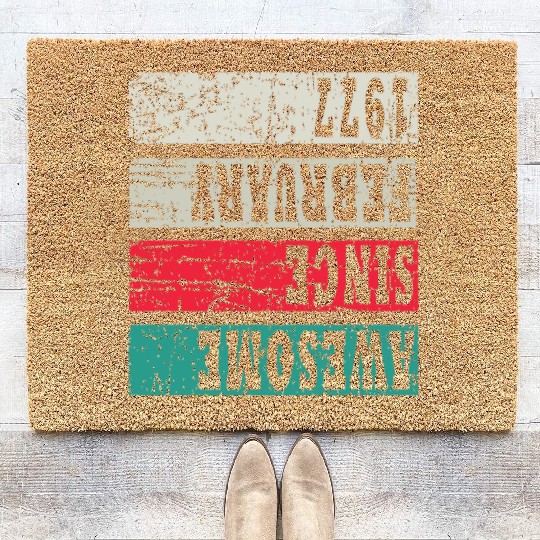 Awesome Since 1977 Birthday Coir Doormats