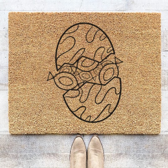 Easter Egg Filled With Sweet Candy As Color In Coir Doormats