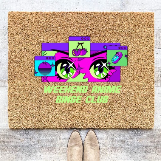 Weekend Anime Binge Club Kawaii Japanese Cute Japa Coir Doormats