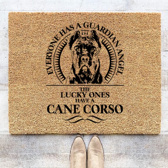 Proud Cane Corso Guardian Angel dog quote Coir Doormats