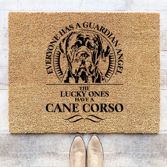 Proud Cane Corso Guardian Angel dog quote Coir Doormats