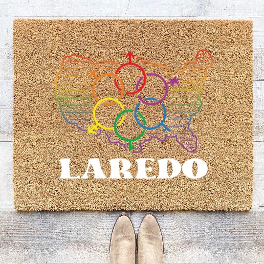 Laredo Pride Month Pride Flag LGBT Community LGBTQ Coir Doormats