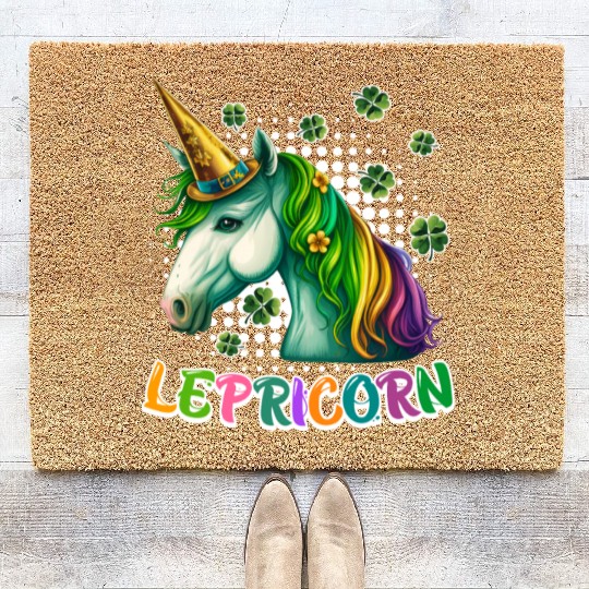 Lepricorn St. Patrick's Day Unicorn Women Coir Doormats