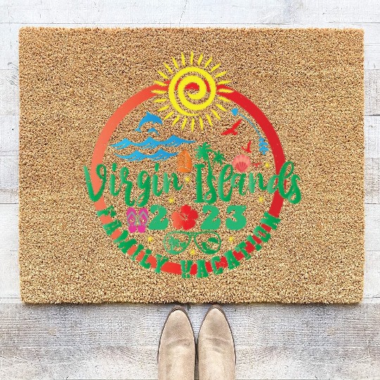 Family Vacation To US Virgin Islands 2023 Family Coir Doormats