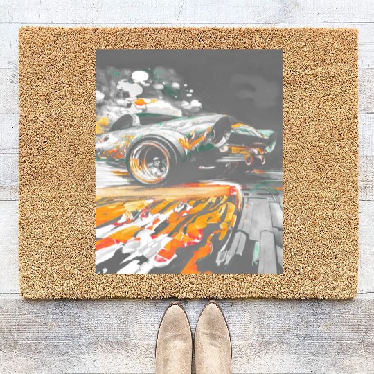 Car Muscle Car Vintage Retro classic car Coir Doormats