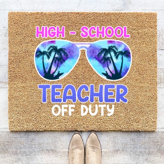 High school teacher off duty vacation teacher Coir Doormats