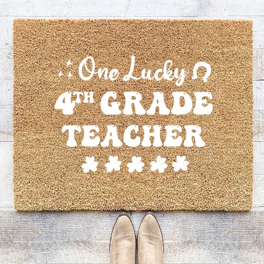 One lucky 4th Grade Teacher Coir Doormats