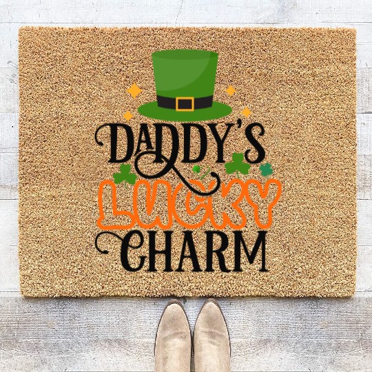 Daddy's Lucky Charm St. Patrick's Day Kids Boy Coir Doormats