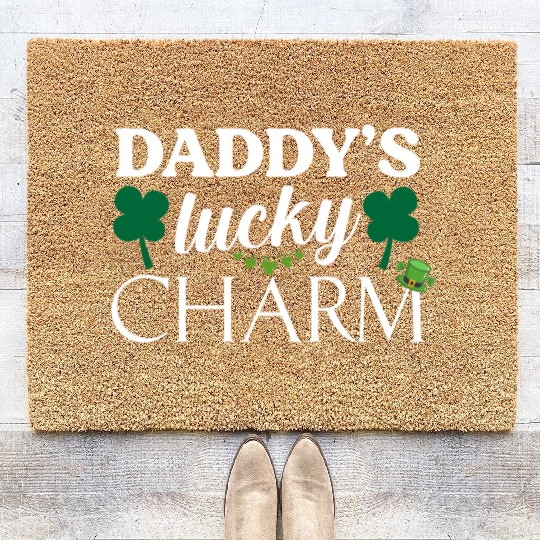 Daddy's Lucky Charm St. Patrick's Day Kids Boy Coir Doormats