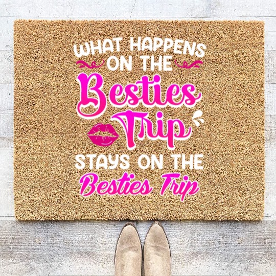 Besties Trip Friends Summer Vacation Spring Break Coir Doormats