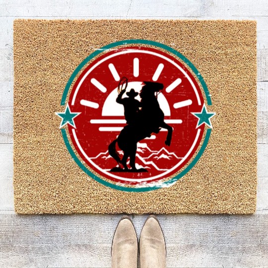 Vintage Sunset Cowboy Coir Doormats