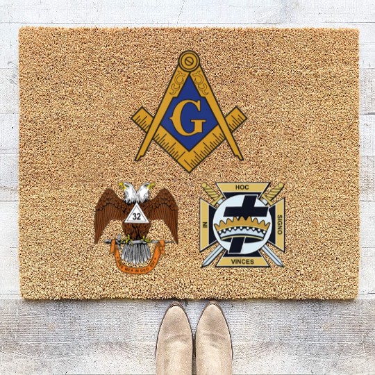Mason Scottish Rite Knights Templar Coir Doormats