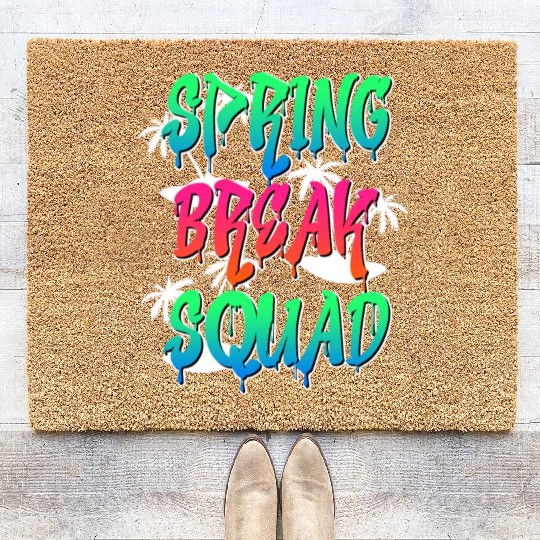 Spring Break Squad Summer Vacation Spring Break Coir Doormats