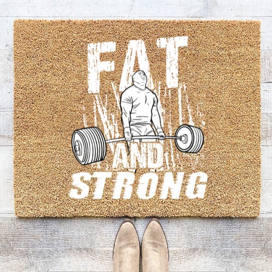 Strongman fat and strong gym fitness bodybuilding Coir Doormats