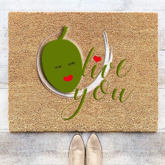Olive you - I Love You Coir Doormats