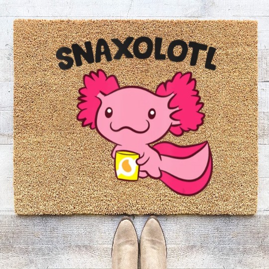 Axolotl Lover Snaxolotl Kawaii Axolotl Food Sweets Coir Doormats
