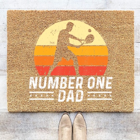 Number One Dad Racquet Sports Lover Sport Lover T Coir Doormats