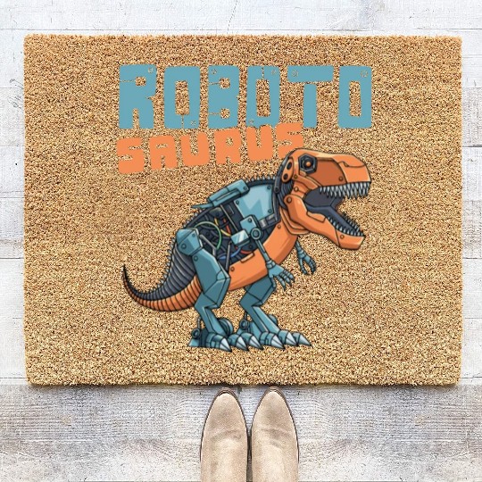Robot Dinosaur T-Rex for a Robotic Engineer Coir Doormats