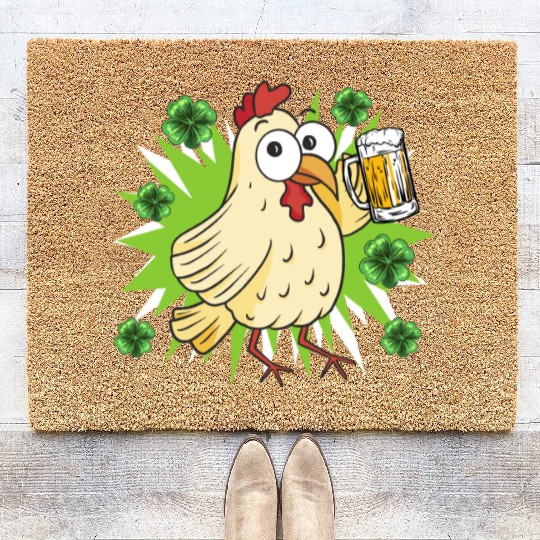St Patricks Day ChickenSt. Patrick's Day Chicken Coir Doormats
