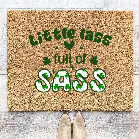 Little Patricks Day Sublimation Graphics Coir Doormats