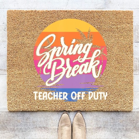 Spring Break Squad Retro Spring Break Teacher Coir Doormats