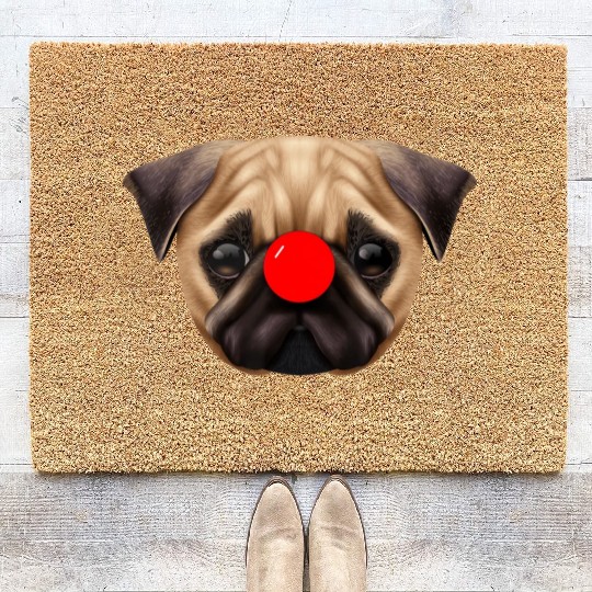 Face No Nose Red For Dogs Lover Happy Day Kids Boy Coir Doormats