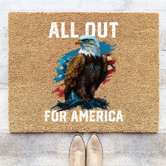 All Out for America American Bald Eagle America Coir Doormats