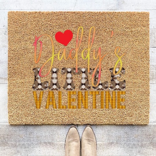 Daddy s Little Valentine Sublimation Coir Doormats