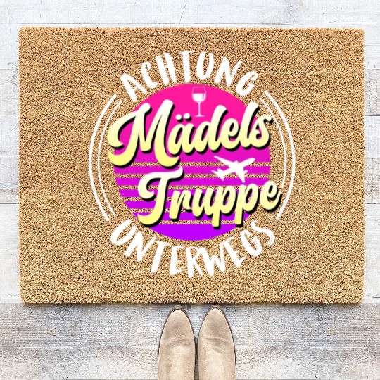 Warning girls trip in progress Spring Break Coir Doormats
