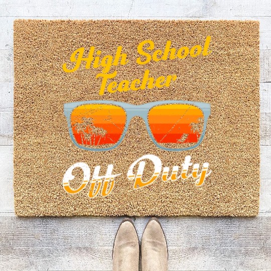 High school teacher off duty vacation teacher Coir Doormats
