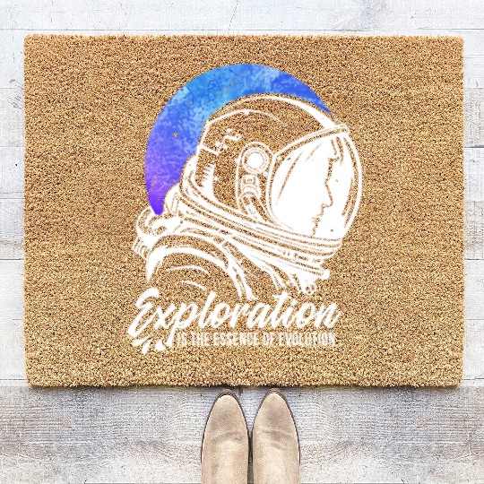 Amusing Explorations Of Cheerful Astronauts Quote Coir Doormats